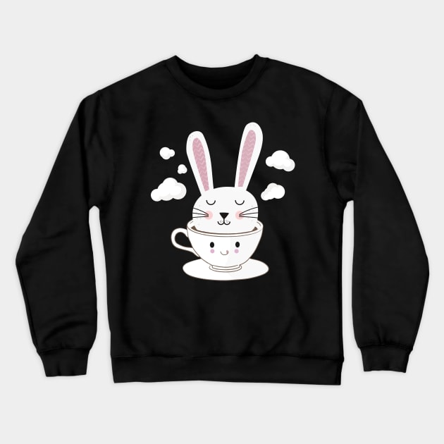 Take a Cup of Bunny Crewneck Sweatshirt by GeneralDesignStudio